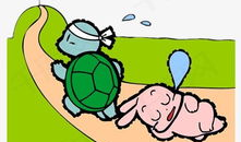 漫画龟兔赛跑,恒心与速度的智慧较量